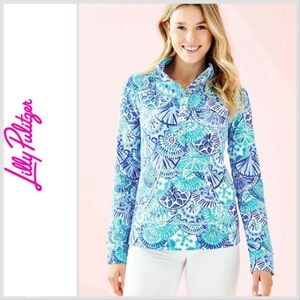 🆕💕🌴LILLY PULITZER🌴UPF 50+ SKIPPER POPOVER / TURQUOISE OASIS